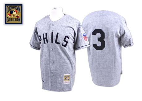 Mitchell And Ness 1942 Phillies #3 Chuck Klein Grey Stitched MLB Jersey - Click Image to Close